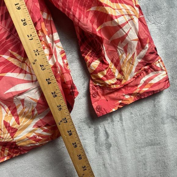 Caribbean  Joe Women  Shirt Womens 2X Tropical Floral Hawaiian 100% Cotton - Picture 6 of 11